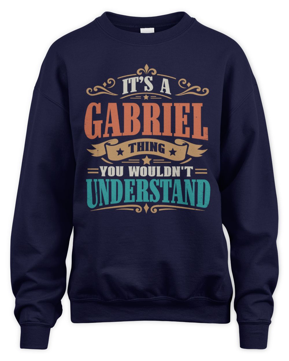 It’s a Name Thing Personalized Retro T-Shirt GABRIEL M1-47 / Unisex Sweatshirt / navy