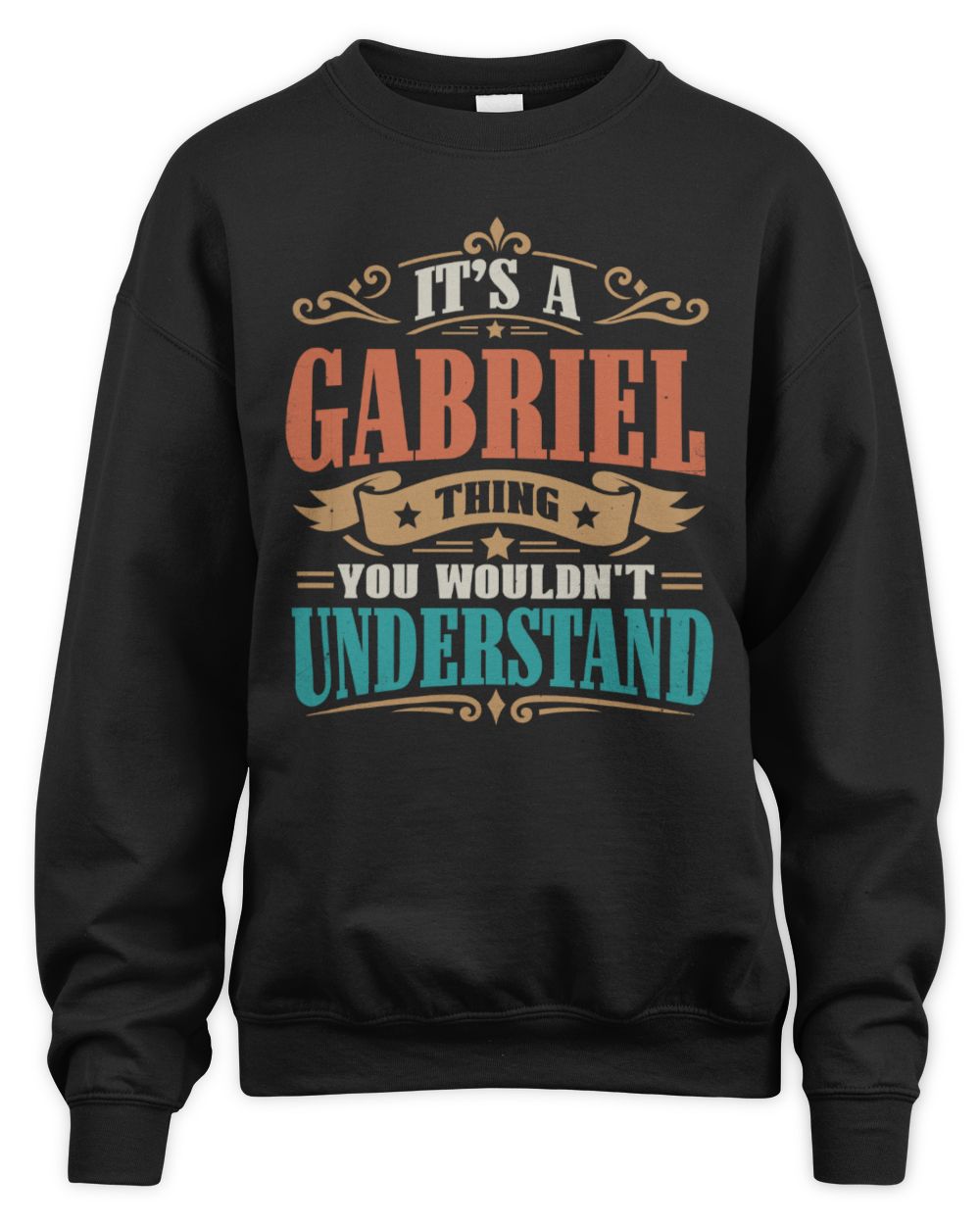 It’s a Name Thing Personalized Retro T-Shirt GABRIEL M1-47 / Unisex Sweatshirt / black