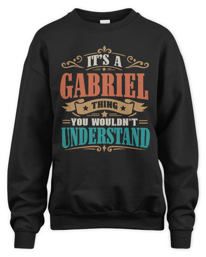 It’s a Name Thing Personalized Retro T-Shirt GABRIEL M1-47 / Unisex Sweatshirt / black