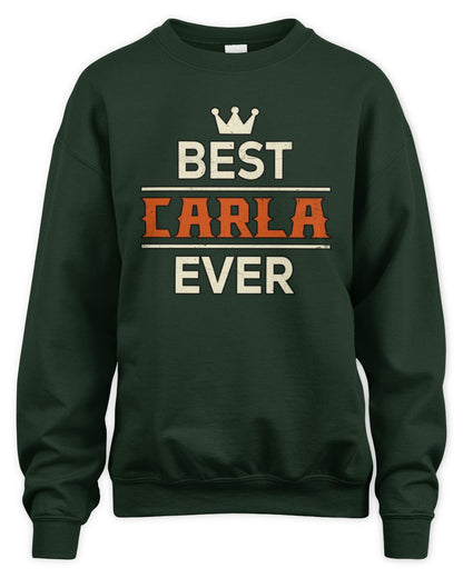 Best Your Name With Crown Shirt CARLA M1-59 / Unisex Sweatshirt / forest green
