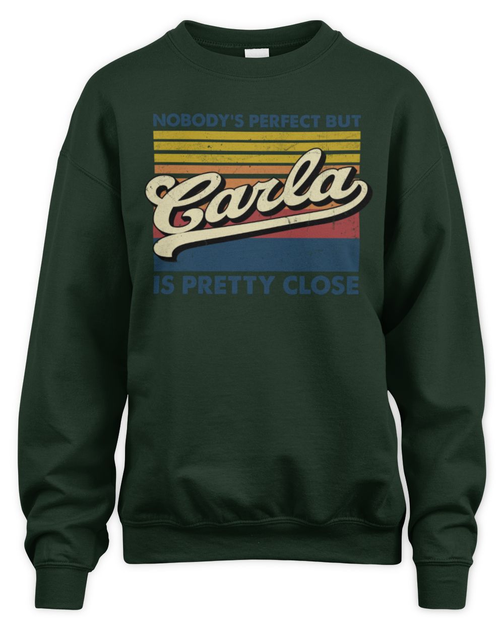 Nobody's Perfect But Your Name Is Pretty Close Retro Shirt CARLA M1-65 / Unisex Sweatshirt / forest green