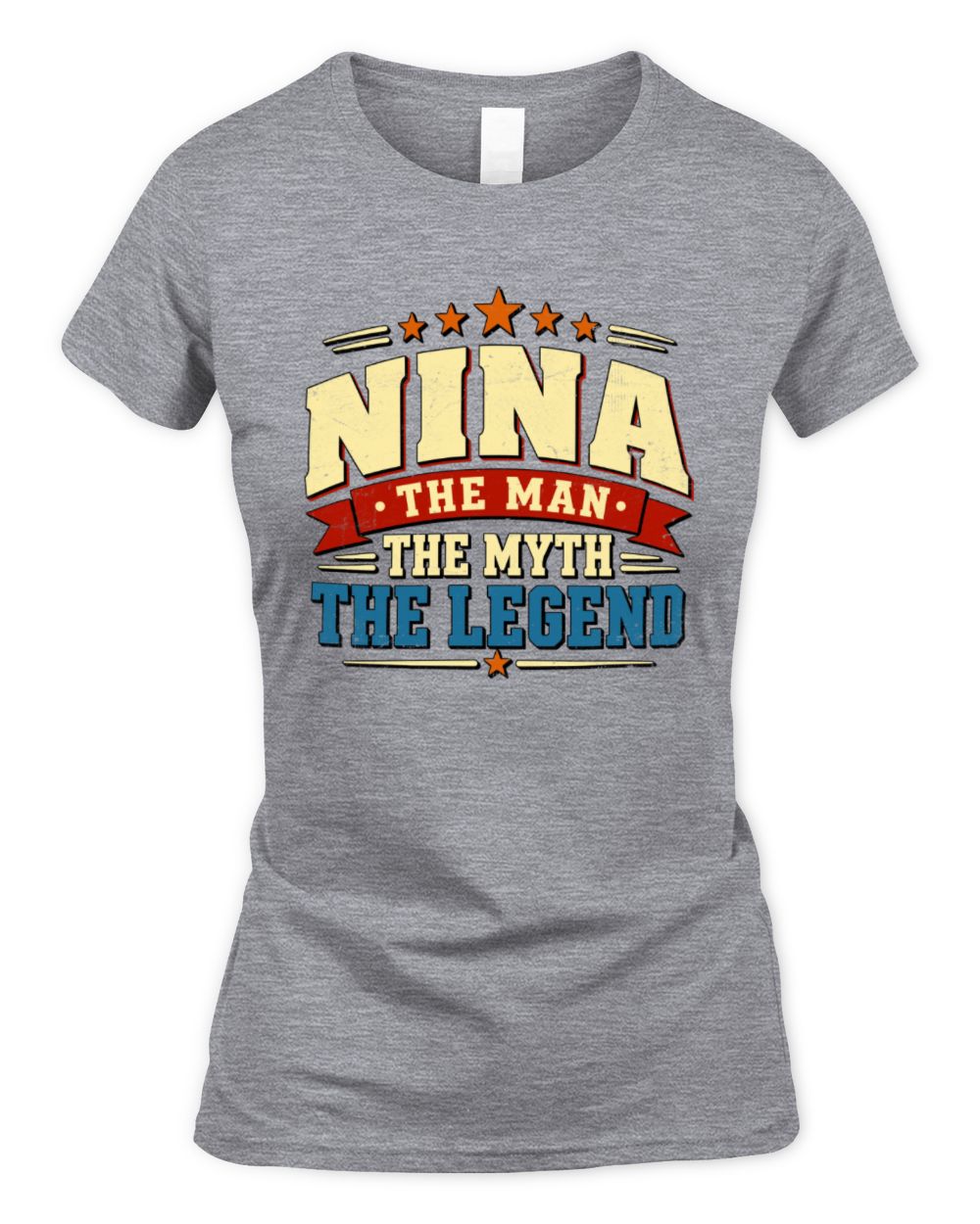 The Man The Myth The Legend Ribbon Vintage T-Shirt NINA M1-56 / Women's Standard T-Shirt / sport grey