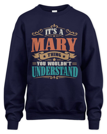 It’s a Name Thing Personalized Retro T-Shirt MARY M1-47 / Unisex Sweatshirt / navy