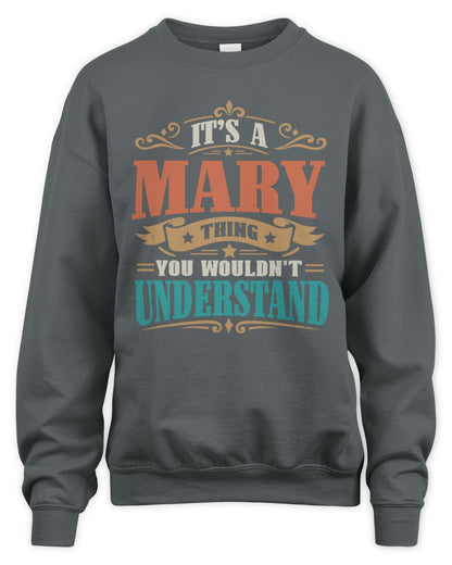 It’s a Name Thing Personalized Retro T-Shirt MARY M1-47 / Unisex Sweatshirt / charcoal