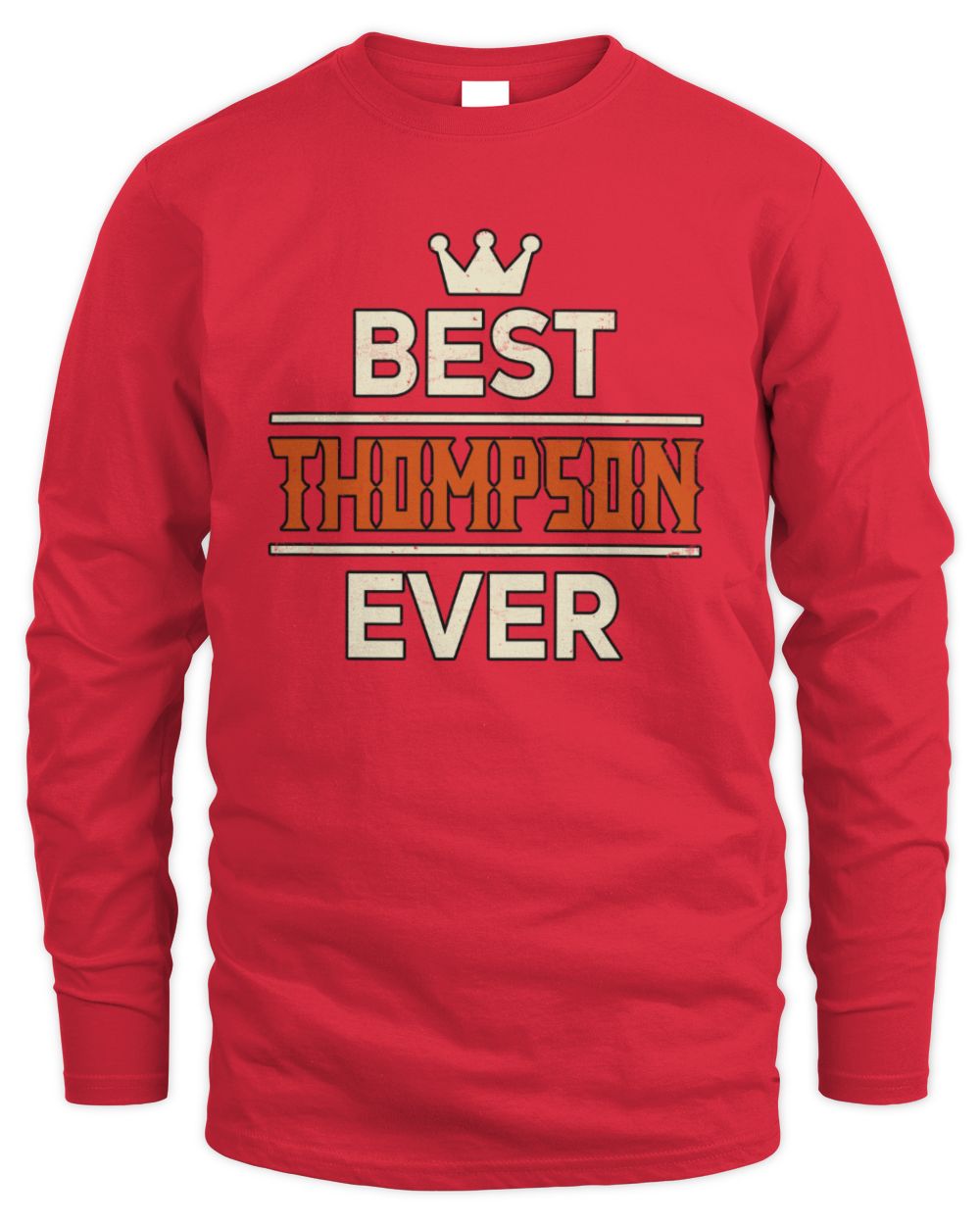 Best Your Name With Crown Shirt THOMPSON M1-59 / Men's Long Sleeved T-Shirt / red