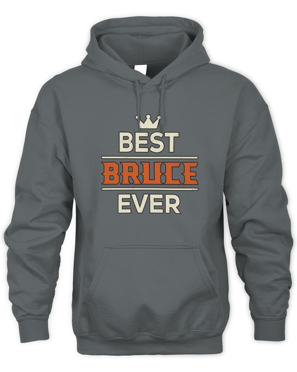 Best Your Name With Crown Shirt BRUCE M1-59 / Unisex Hoodie / charcoal