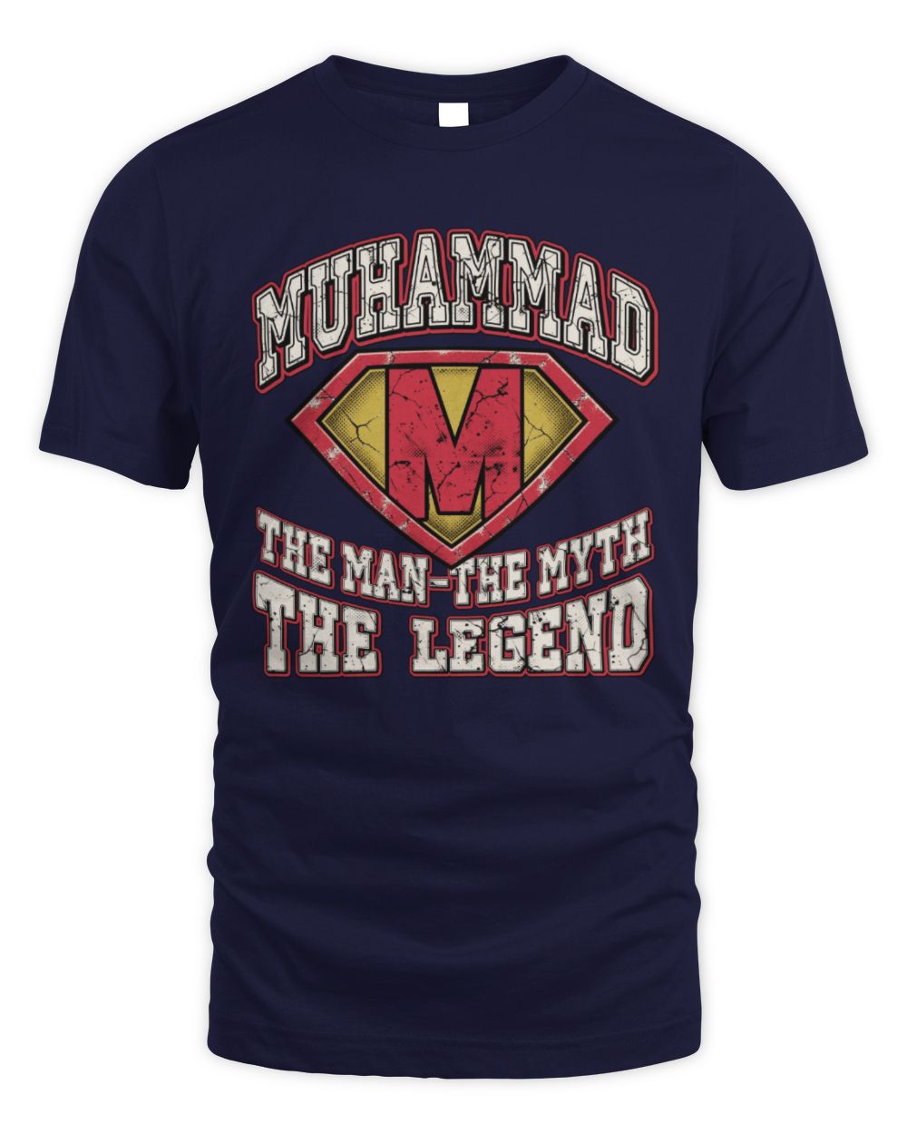 The Man The Myth The Legend Superman Graphic T-Shirt MUHAMMAD M1-74 / Unisex Standard T-Shirt / navy