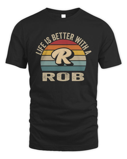 Life Is Better with Name Vintage Sun Shirt ROB M1-50 / Unisex Standard T-Shirt / black