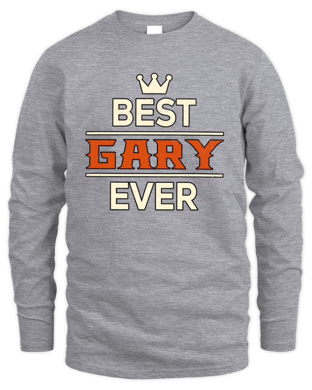 Best Your Name With Crown Shirt GARY M1-59 / Men's Long Sleeved T-Shirt / sport grey