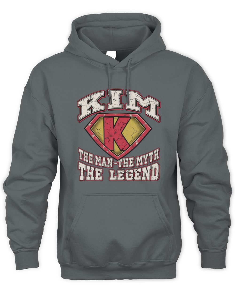 The Man The Myth The Legend Superman Graphic T-Shirt KIM M1-74 / Unisex Hoodie / charcoal