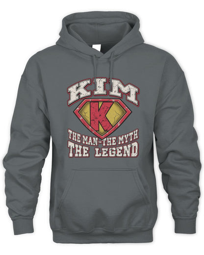 The Man The Myth The Legend Superman Graphic T-Shirt KIM M1-74 / Unisex Hoodie / charcoal