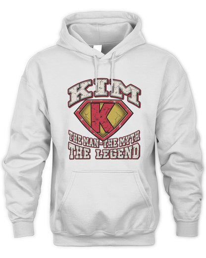 The Man The Myth The Legend Superman Graphic T-Shirt KIM M1-74 / Unisex Hoodie / white