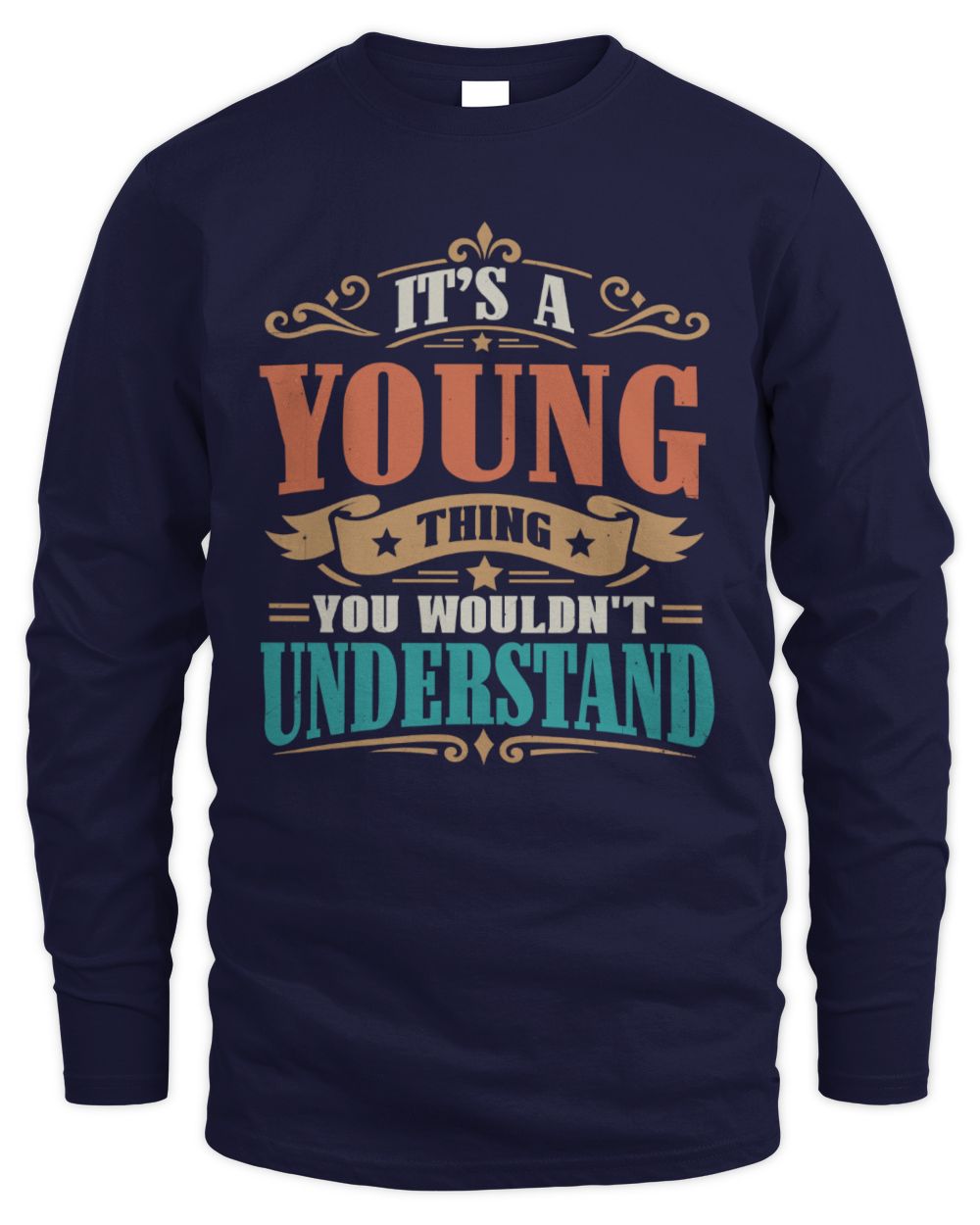 It’s a Name Thing Personalized Retro T-Shirt YOUNG M1-47 / Men's Long Sleeved T-Shirt / navy