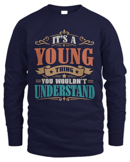 It’s a Name Thing Personalized Retro T-Shirt YOUNG M1-47 / Men's Long Sleeved T-Shirt / navy