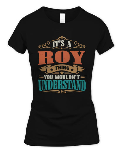 It’s a Name Thing Personalized Retro T-Shirt ROY M1-47 / Women's Standard T-Shirt / black