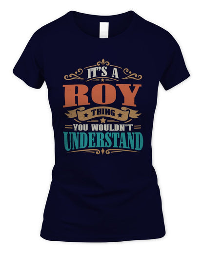 It’s a Name Thing Personalized Retro T-Shirt ROY M1-47 / Women's Standard T-Shirt / navy