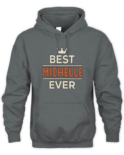 Best Your Name With Crown Shirt MICHELLE M1-59 / Unisex Hoodie / charcoal