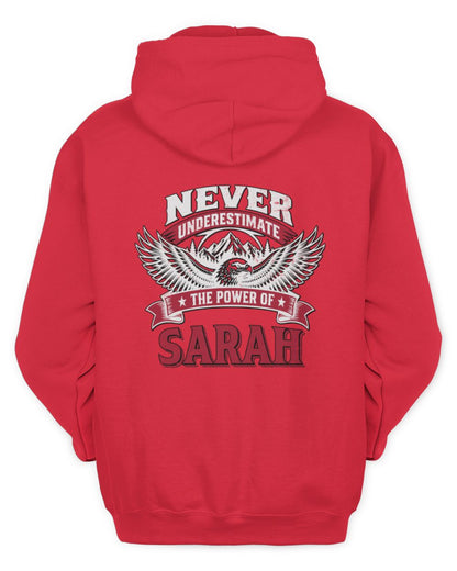Never Underestimate Your Name Eagle Mountain Shirt SARAH M1-61 / Unisex Hoodie / red
