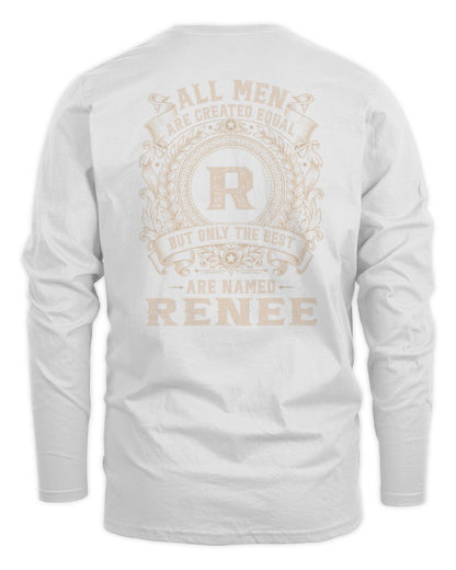 All Men Are Created Equal Cool Logo Shirt RENEE M1-60 / Men's Long Sleeved T-Shirt / white