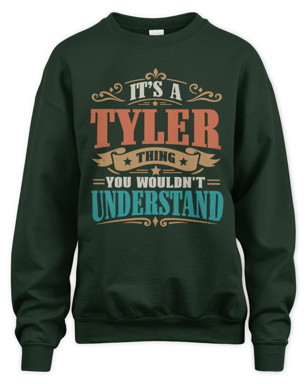 It’s a Name Thing Personalized Retro T-Shirt TYLER M1-47 / Unisex Sweatshirt / forest green