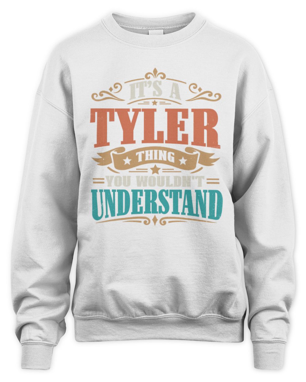 It’s a Name Thing Personalized Retro T-Shirt TYLER M1-47 / Unisex Sweatshirt / white