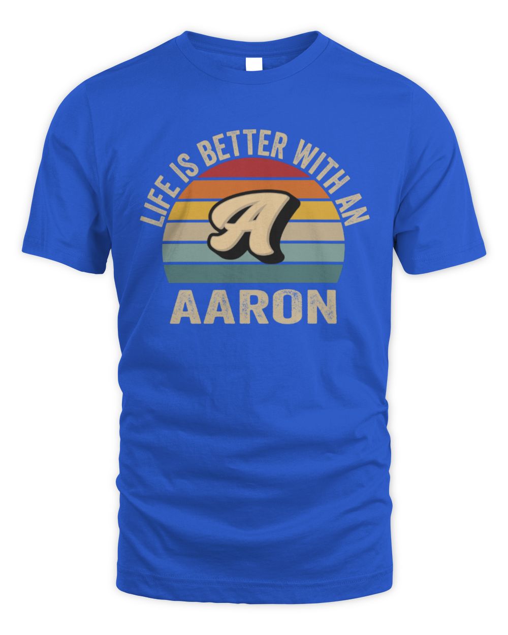 Life Is Better with Name Vintage Sun Shirt AARON M1-50 / Unisex Standard T-Shirt / royal