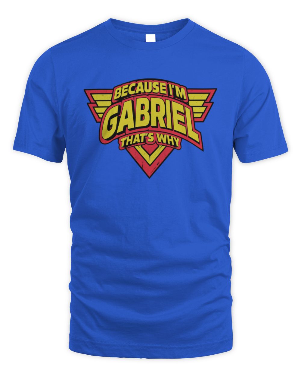 Because I'm Name That's Why Red and Yellow Logo Graphic T-Shirt GABRIEL M1-75 / Unisex Standard T-Shirt / royal