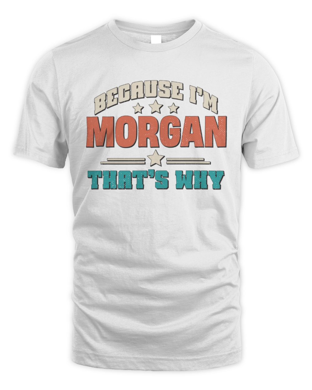 Because I'm Name That's Why Personalized Retro Shirt MORGAN-49 / Unisex Standard T-Shirt / white