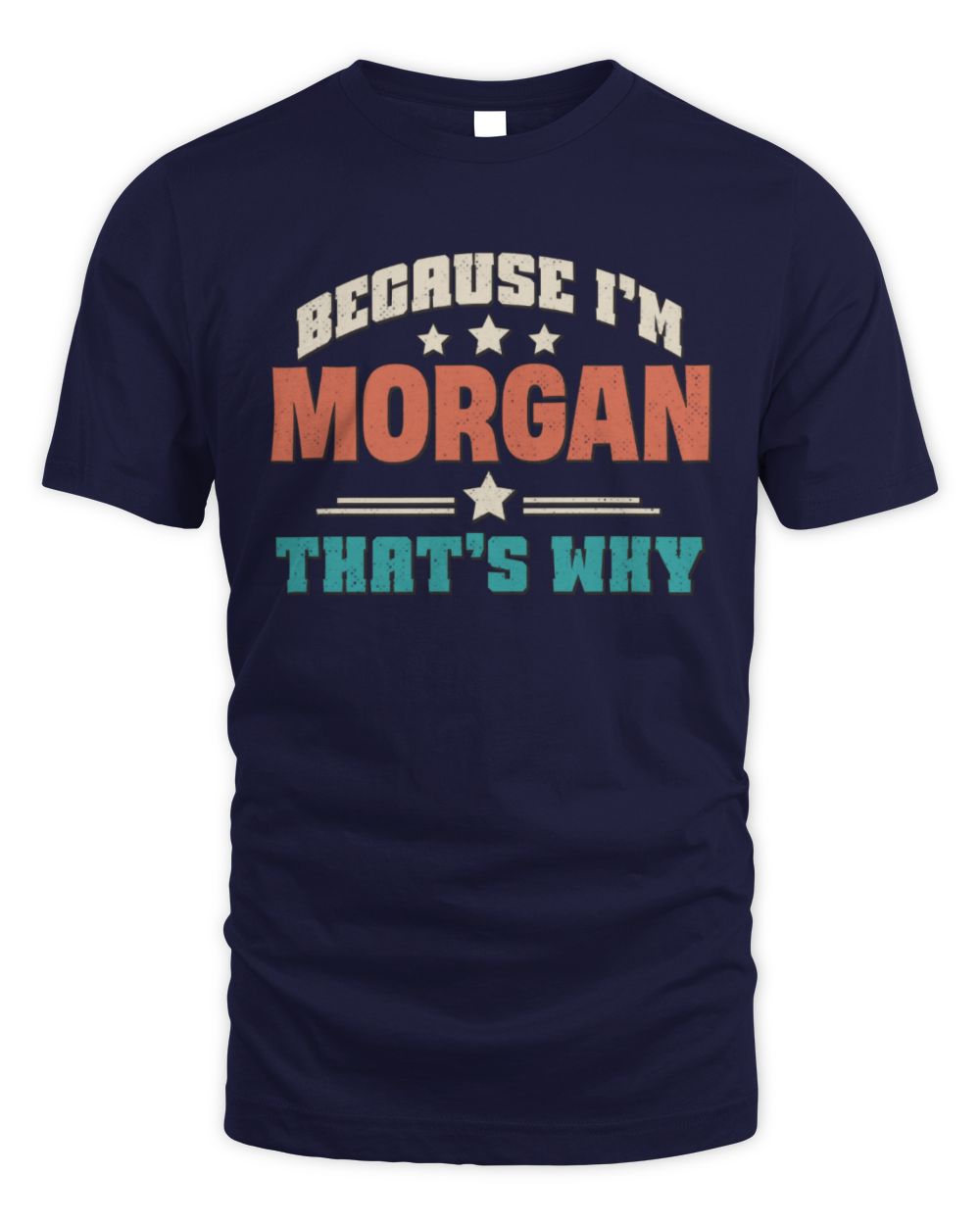 Because I'm Name That's Why Personalized Retro Shirt MORGAN-49 / Unisex Standard T-Shirt / navy
