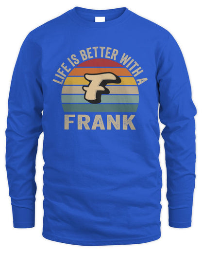 Life Is Better with Name Vintage Sun Shirt FRANK M1-50 / Men's Long Sleeved T-Shirt / royal