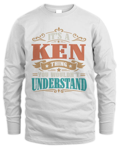 It’s a Name Thing Personalized Retro T-Shirt KEN M1-47 / Men's Long Sleeved T-Shirt / white
