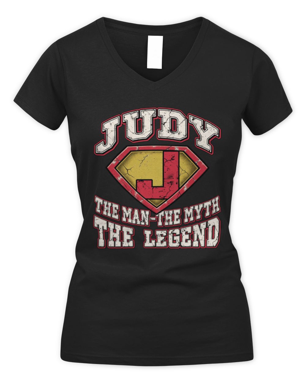 The Man The Myth The Legend Superman Graphic T-Shirt JUDY M1-74 / Women's V-Neck T-Shirt / black
