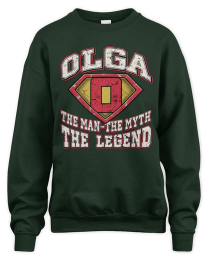 The Man The Myth The Legend Superman Graphic T-Shirt OLGA M1-74 / Unisex Sweatshirt / forest green