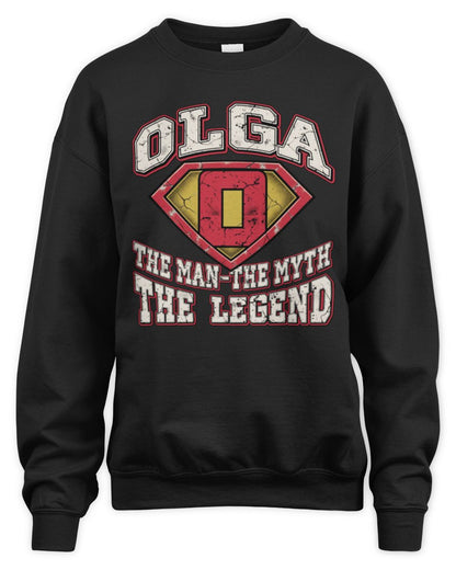 The Man The Myth The Legend Superman Graphic T-Shirt OLGA M1-74 / Unisex Sweatshirt / black