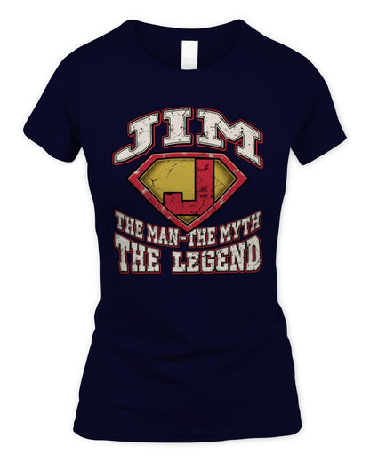 The Man The Myth The Legend Superman Graphic T-Shirt JIM M1-74 / Women's Standard T-Shirt / navy