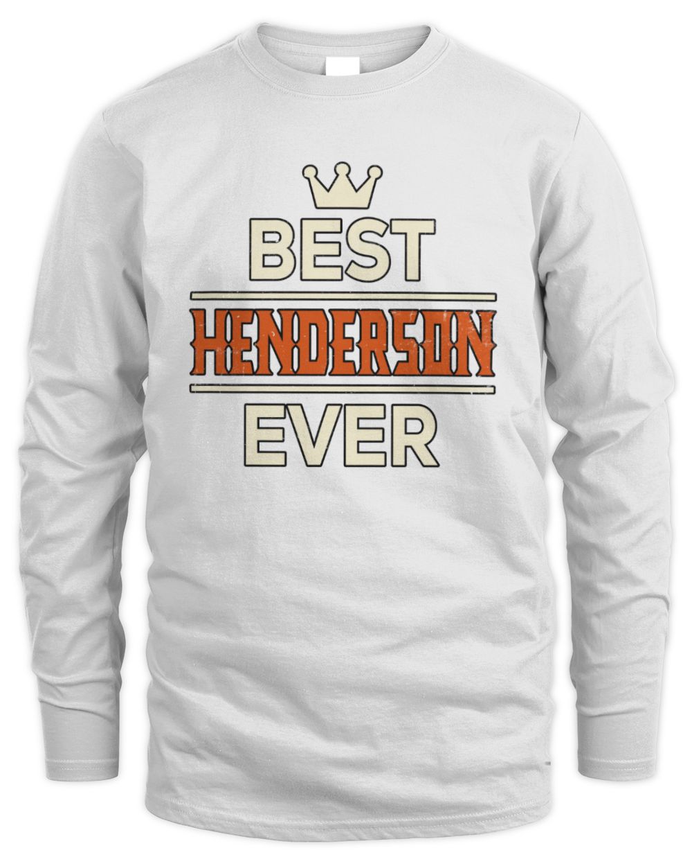 Best Your Name With Crown Shirt HENDERSON M1-59 / Men's Long Sleeved T-Shirt / white