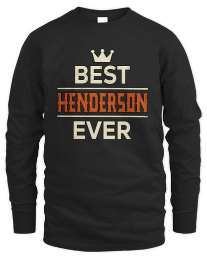 Best Your Name With Crown Shirt HENDERSON M1-59 / Men's Long Sleeved T-Shirt / black