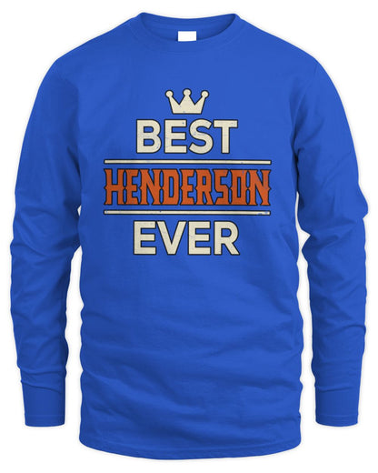 Best Your Name With Crown Shirt HENDERSON M1-59 / Men's Long Sleeved T-Shirt / royal