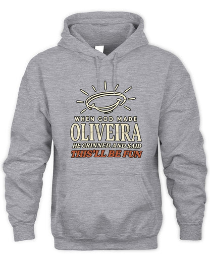 When God Made Your Name Funny Western T-Shirt T-Shirt OLIVEIRA M1-S82 / Unisex Hoodie / sport grey