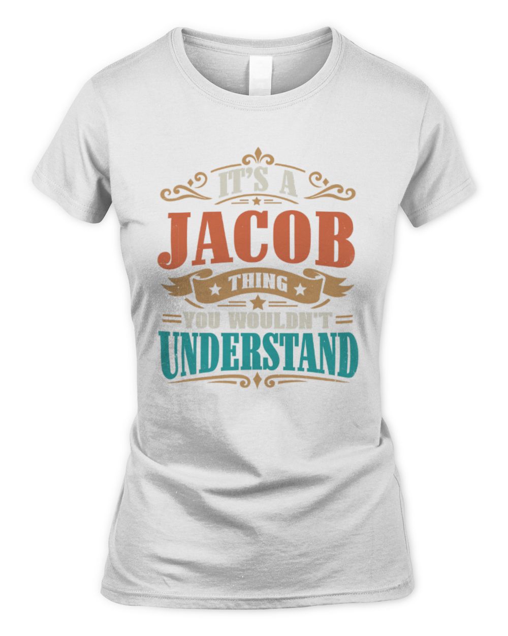 It’s a Name Thing Personalized Retro T-Shirt JACOB M1-47 / Women's Standard T-Shirt / white