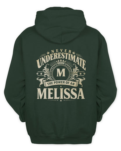 Never Underestimate Your Name Luxury Logo Shirt MELISSA M1-63 / Unisex Hoodie / forest green