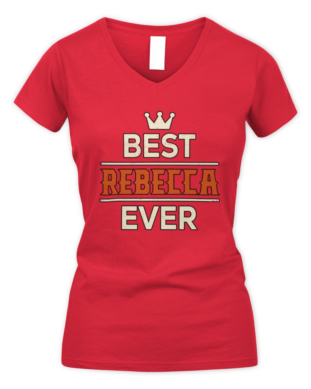 Best Your Name With Crown Shirt REBECCA M1-59 / Women's V-Neck T-Shirt / red