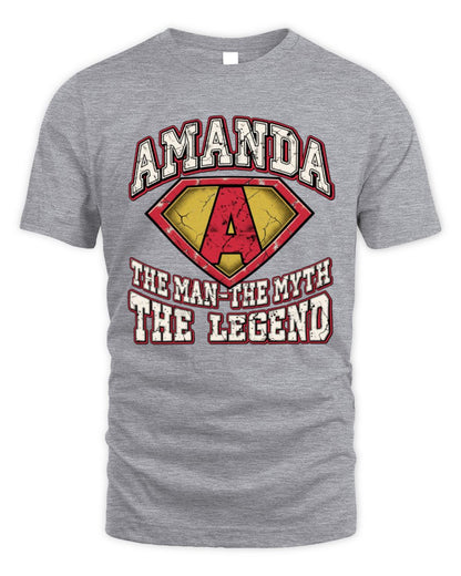 The Man The Myth The Legend Superman Graphic T-Shirt AMANDA M1-74 / Unisex Standard T-Shirt / sport grey