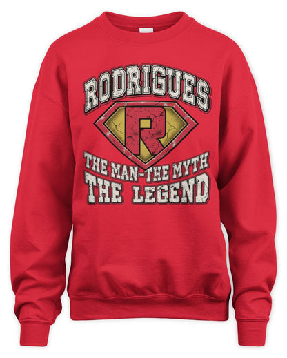 The Man The Myth The Legend Superman Graphic T-Shirt RODRIGUES M1-74 / Unisex Sweatshirt / red