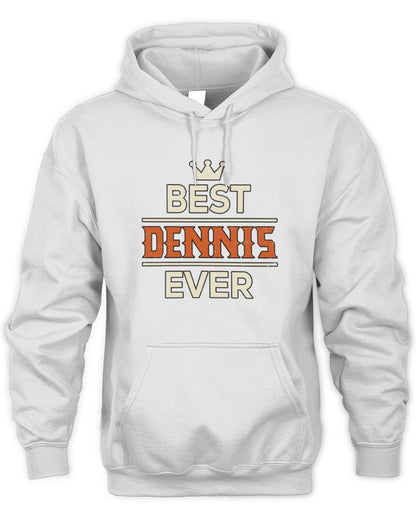 Best Your Name With Crown Shirt DENNIS M1-59 / Unisex Hoodie / white