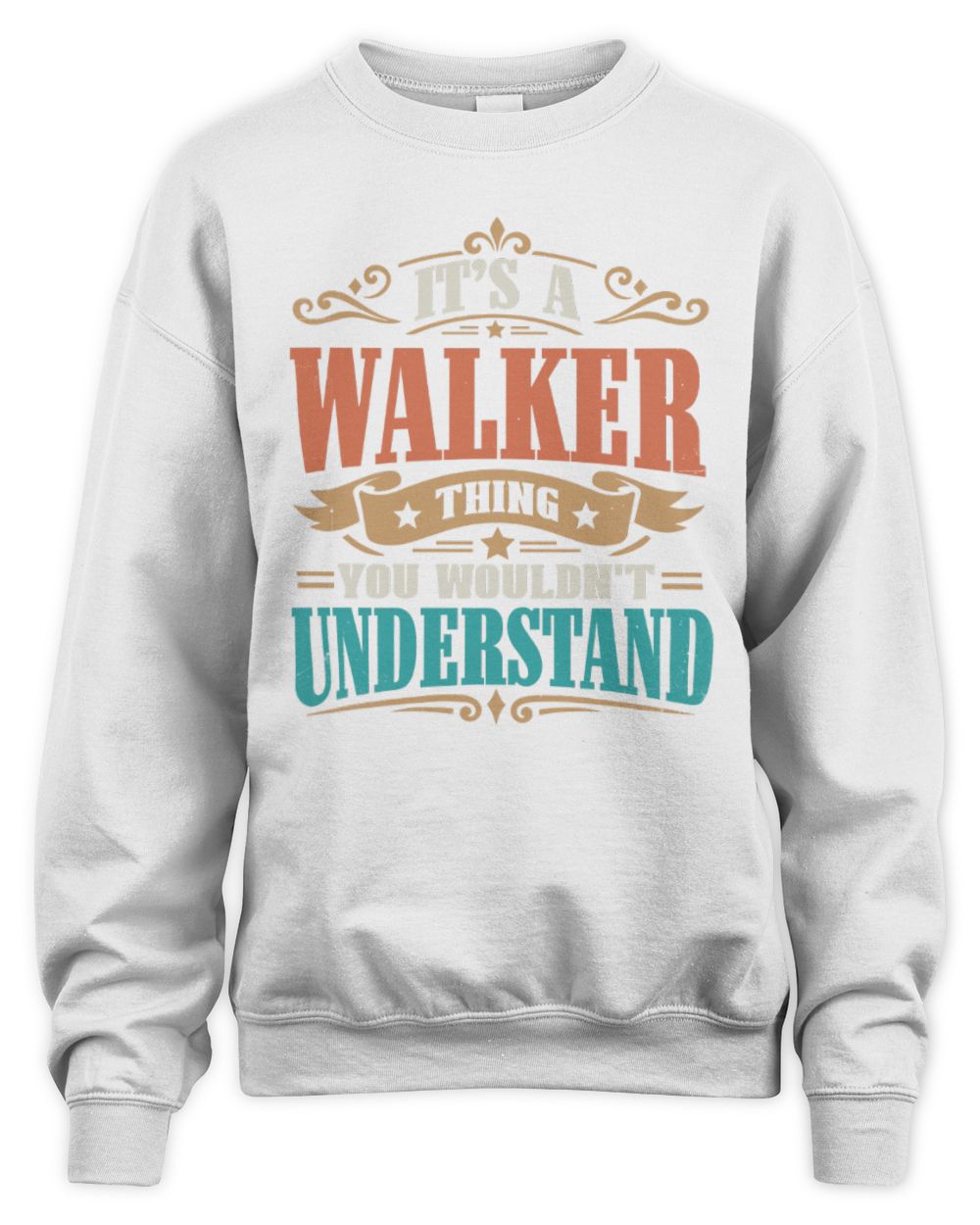 It’s a Name Thing Personalized Retro T-Shirt WALKER M1-47 / Unisex Sweatshirt / white