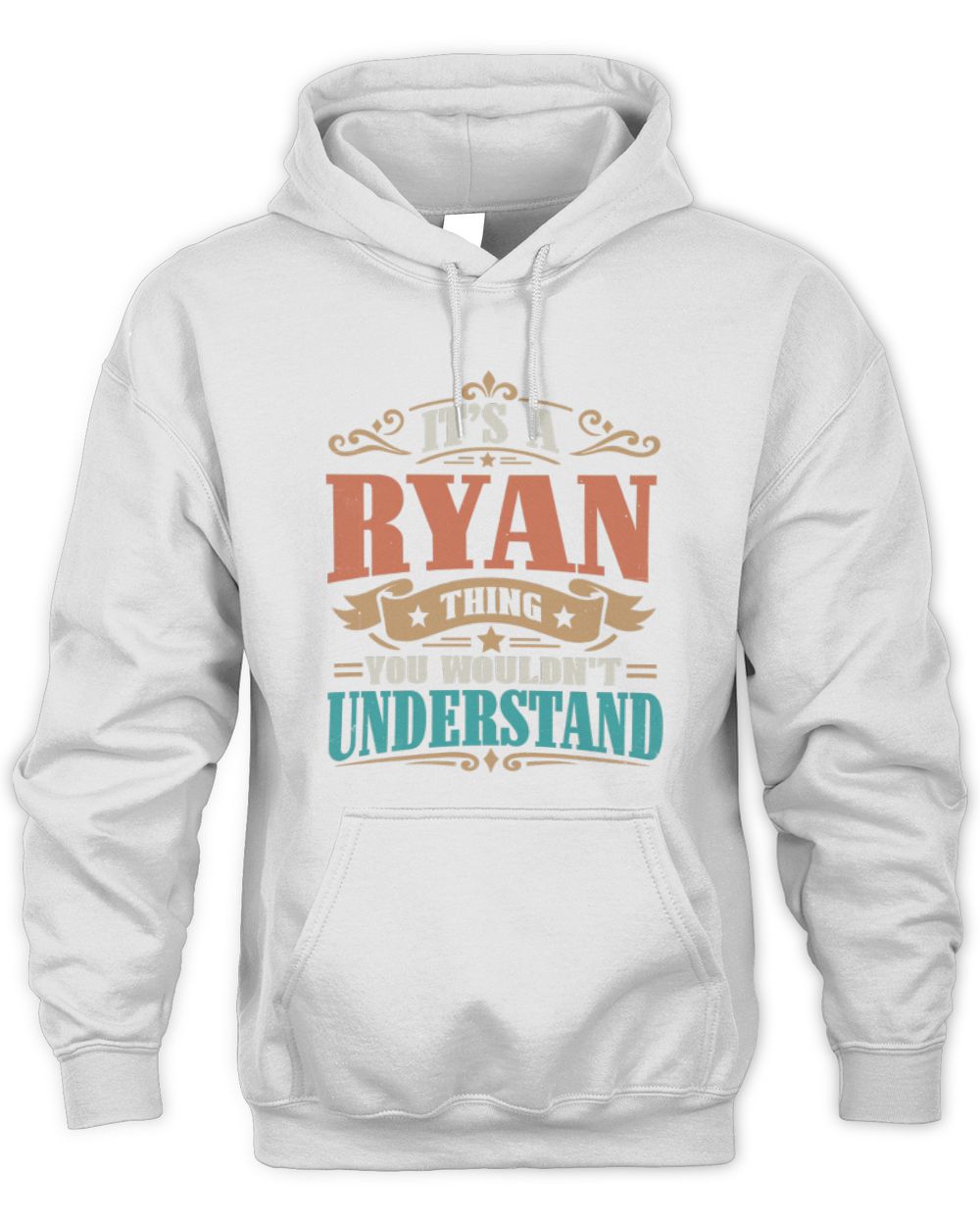 It’s a Name Thing Personalized Retro T-Shirt RYAN M1-47 / Unisex Hoodie / white