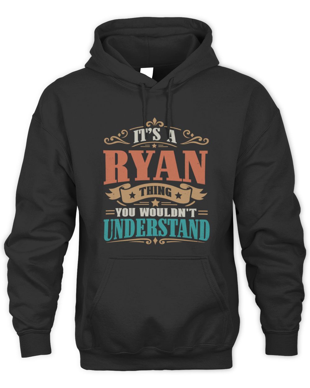 It’s a Name Thing Personalized Retro T-Shirt RYAN M1-47 / Unisex Hoodie / black