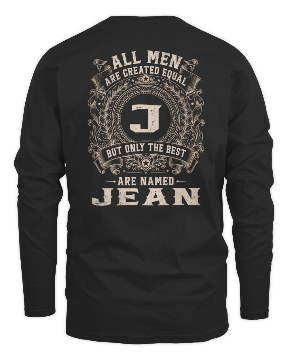 All Men Are Created Equal Cool Logo Shirt JEAN M1-60 / Men's Long Sleeved T-Shirt / black