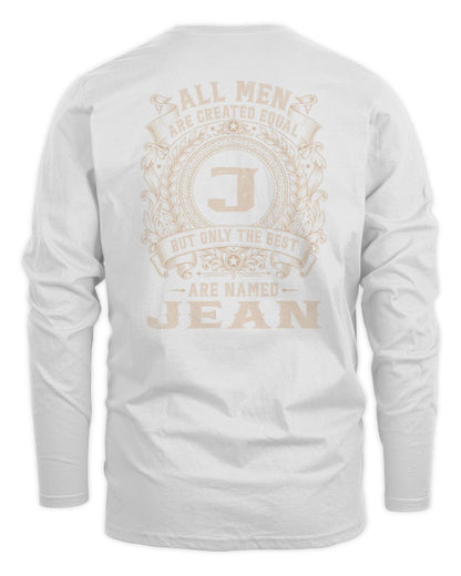 All Men Are Created Equal Cool Logo Shirt JEAN M1-60 / Men's Long Sleeved T-Shirt / white